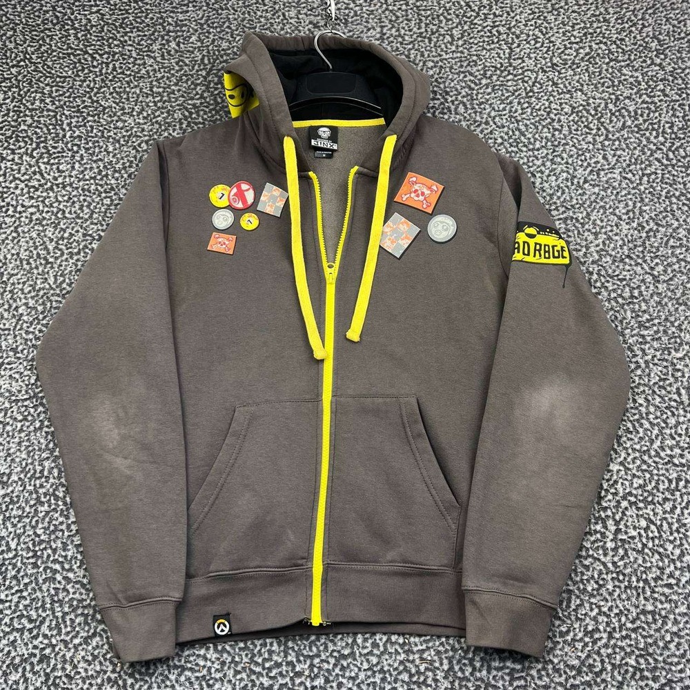 Jinx Overwatch Roadhog Wild Hog Power Hoodie Men Medium Zip Up Brown Gaming
